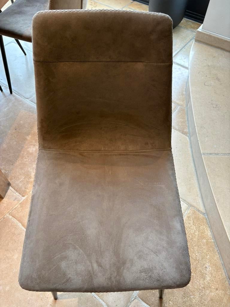 6 kwalitatieve keukenstoelen, Huis en Inrichting, Ophalen, Gebruikt, Bruin, Leer