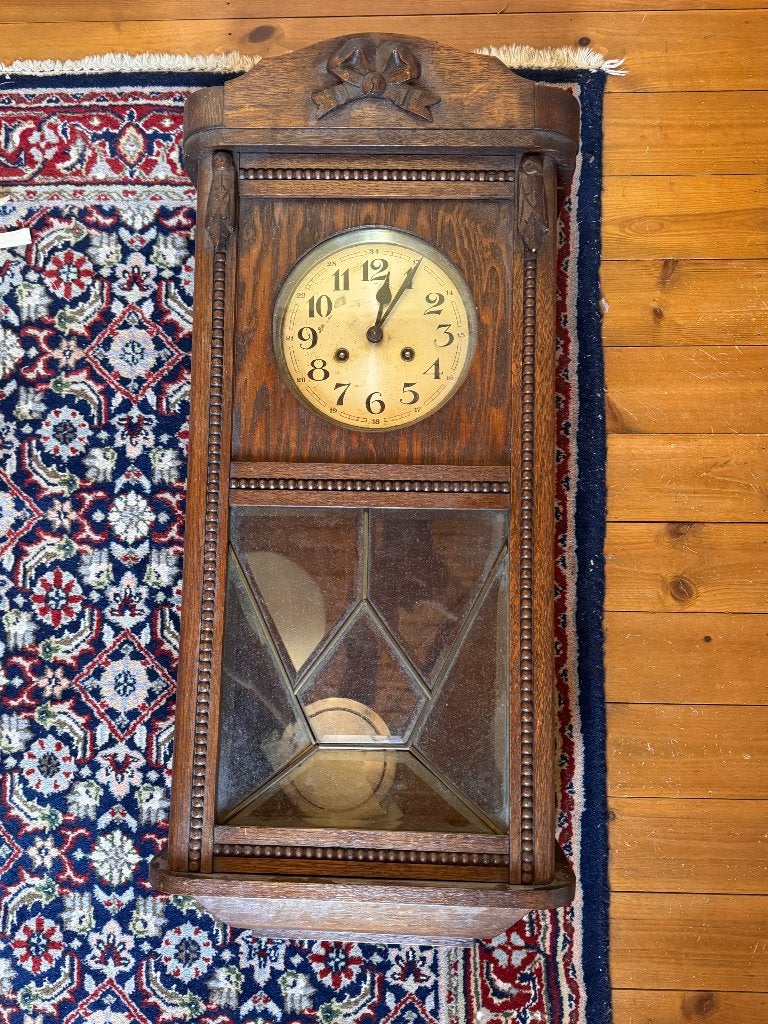 prachtige antieke houten klok met slagwerk, Ophalen