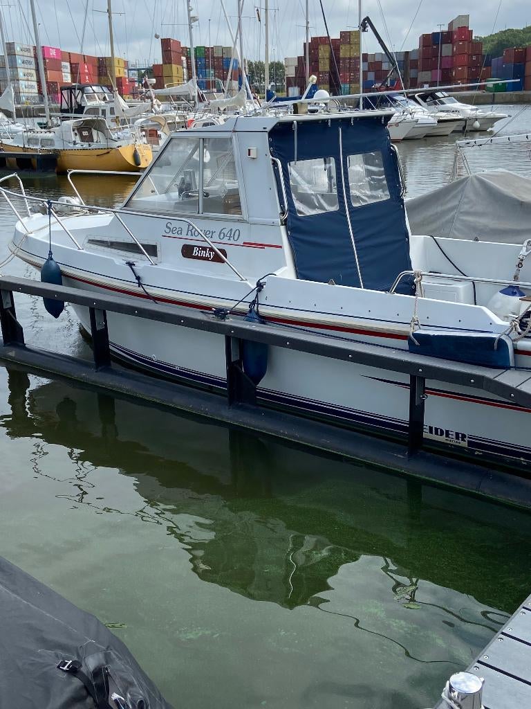 Fijne stabiele visboot met boegschroef, Watersport en Boten, Vis- en Consoleboten, Gebruikt, Binnenboordmotor, Diesel, Polyester