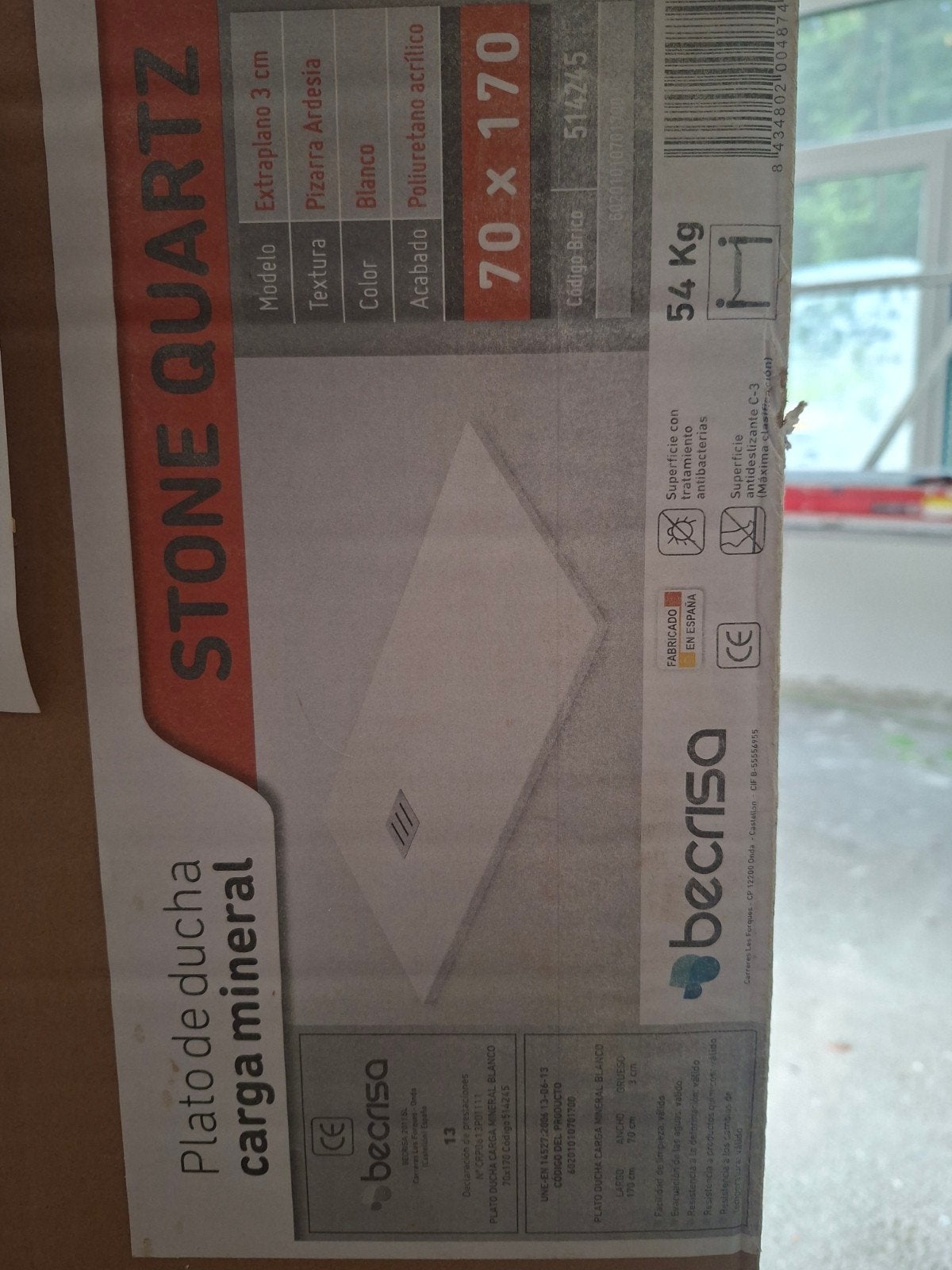 tub de douche en quartz 70x170, Enlèvement