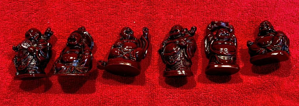 Boeddha beeldjes 6 stuks, Verzamelen, Ophalen of Verzenden, Zo goed als nieuw, Religie