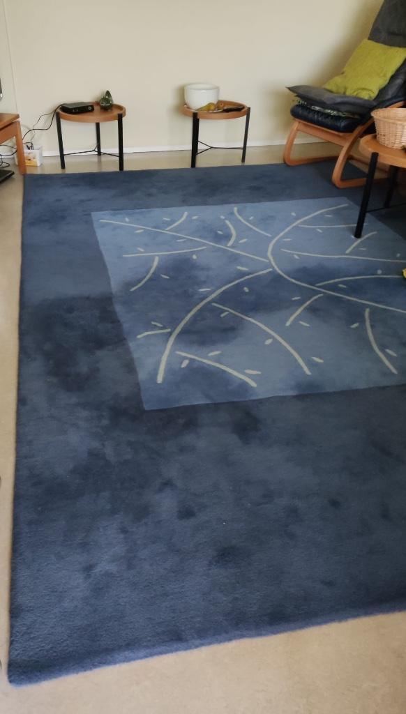 Tapijt, Ophalen, Gebruikt, Blauw, 200 cm of meer