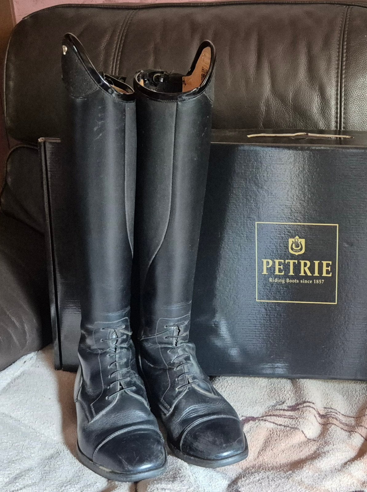 rijlaarzen zwart merk petrie M38, Dieren en Toebehoren, Paardrijkleding, Gebruikt, Dames, Kinderen, Schoeisel, Petrie, Overige maten