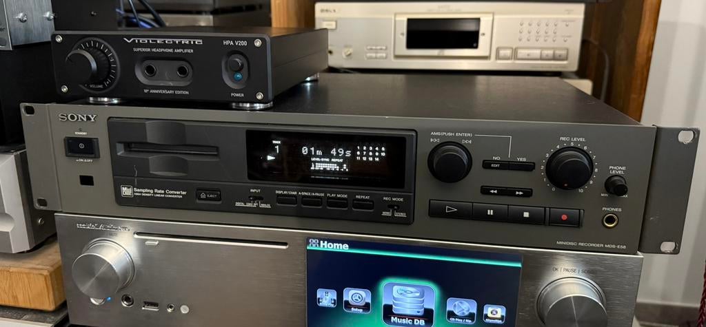 Mini-enregistreur Sony MDS-E58 avec 10 md, TV, Hi-fi & Vidéo, Enlèvement ou Envoi, Enregistreur MiniDisc