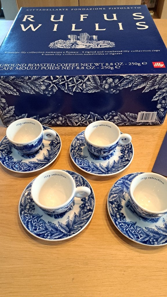 illy espressoset Rufus Willis, Collections, Porcelaine, Cristal & Couverts, Enlèvement, Neuf, Porcelaine, Tasse et/ou soucoupe