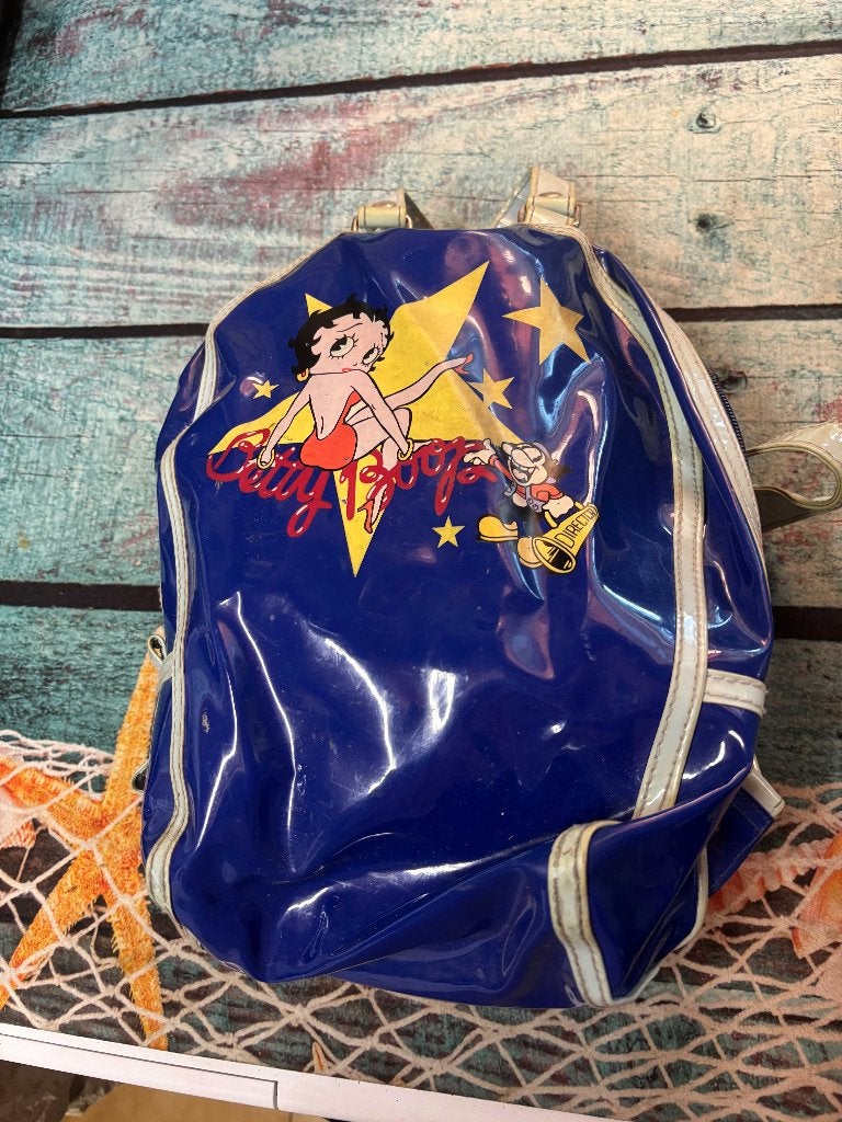 Betty Boop blauwe rugzak, Overige merken, Gebruikt, Minder dan 30 cm, Ophalen of Verzenden