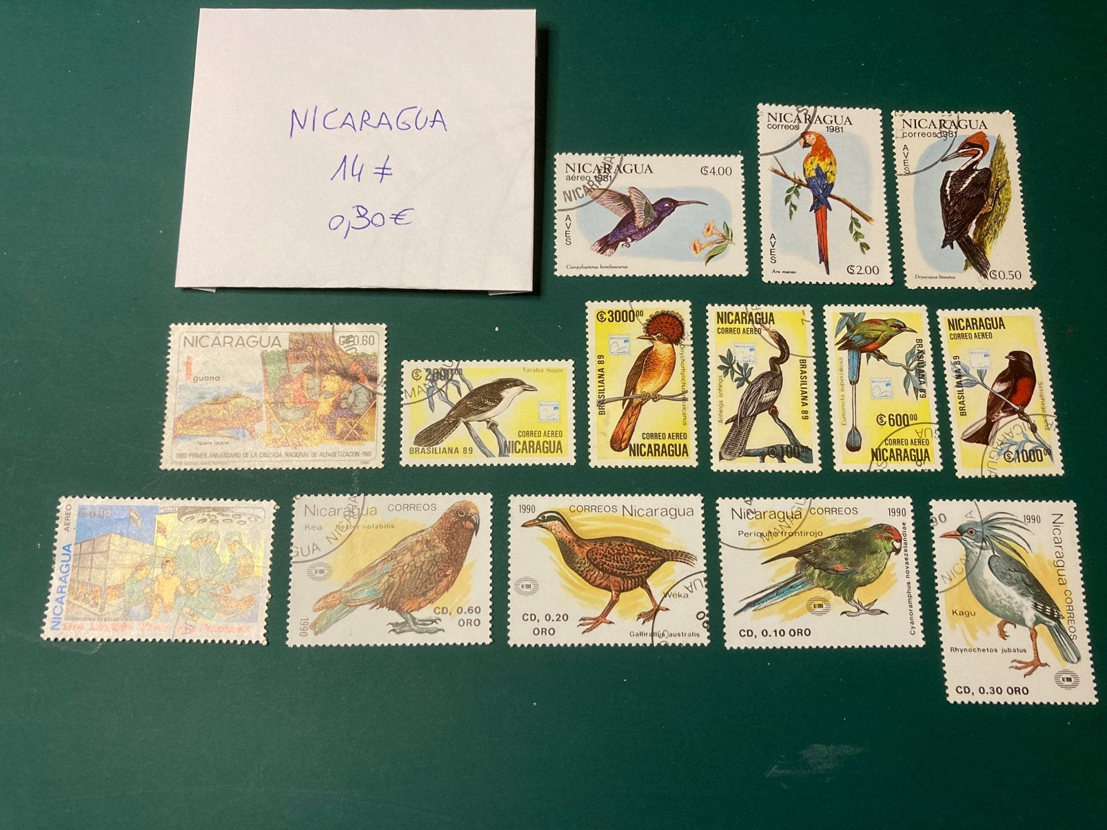 Lot postzegels Nicaragua, Ophalen of Verzenden, Gestempeld