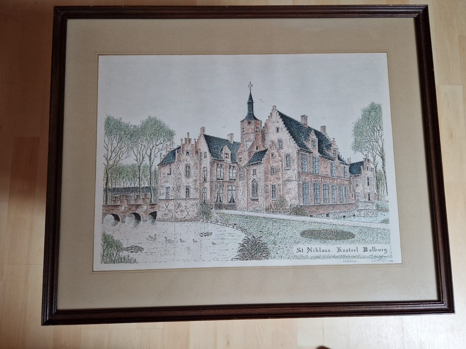 Pentekening Walburg Sint-Niklaas, Antiquités & Art, Art | Dessins & Photographie, Enlèvement, Dessin à la plume