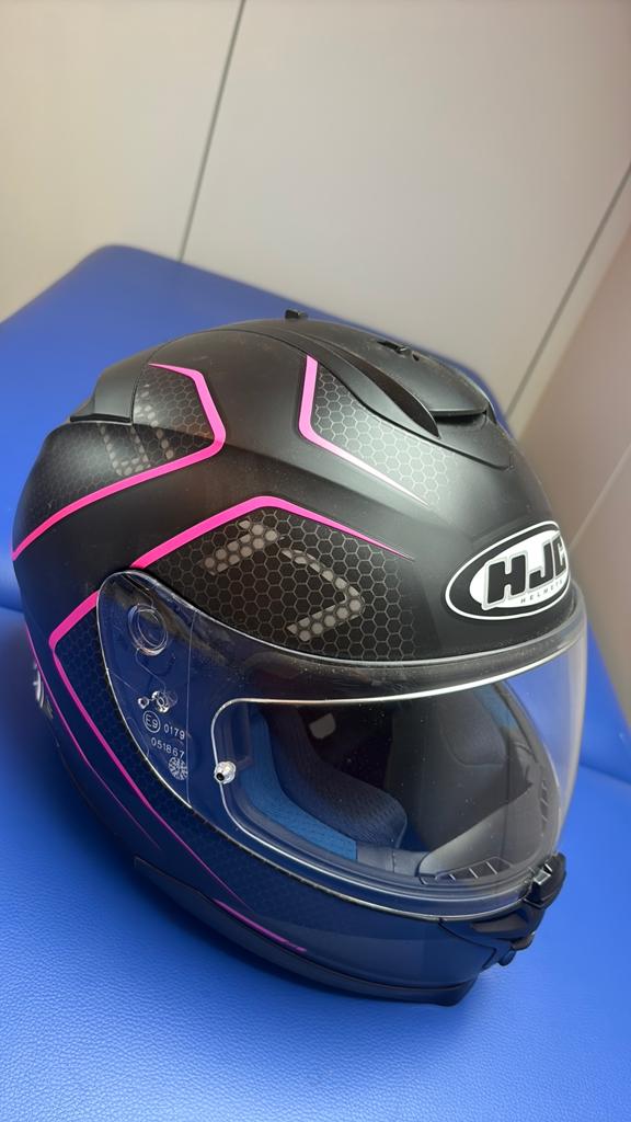 HJC helm XS zwart/roos met cardo, Ophalen, XS, HJC