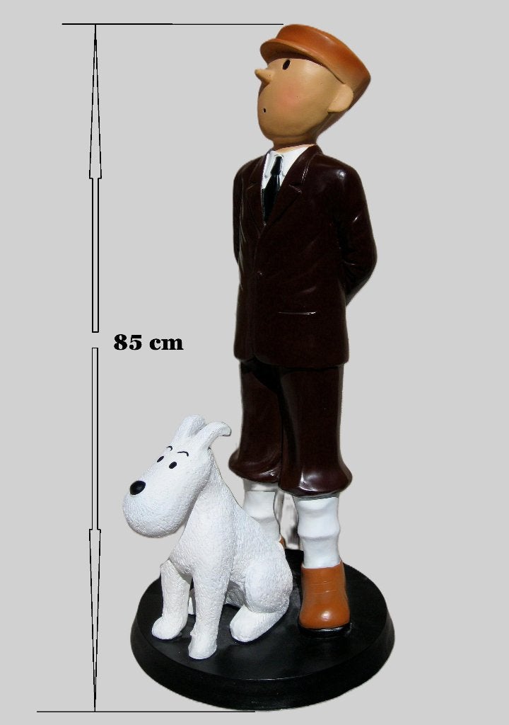 Groot beeld Kuifje en Bobby., Enlèvement, Tintin