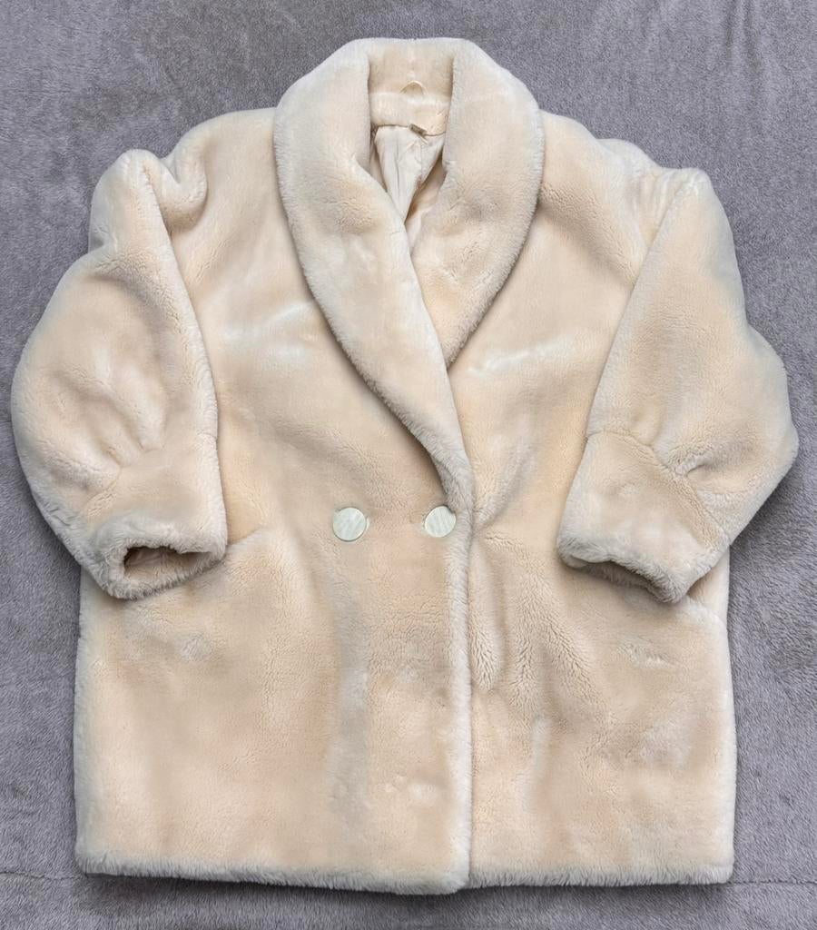 Veste en peluche - modèle ample - beige - parfait état, Enlèvement ou Envoi, Porté, Taille 42/44 (L), Beige