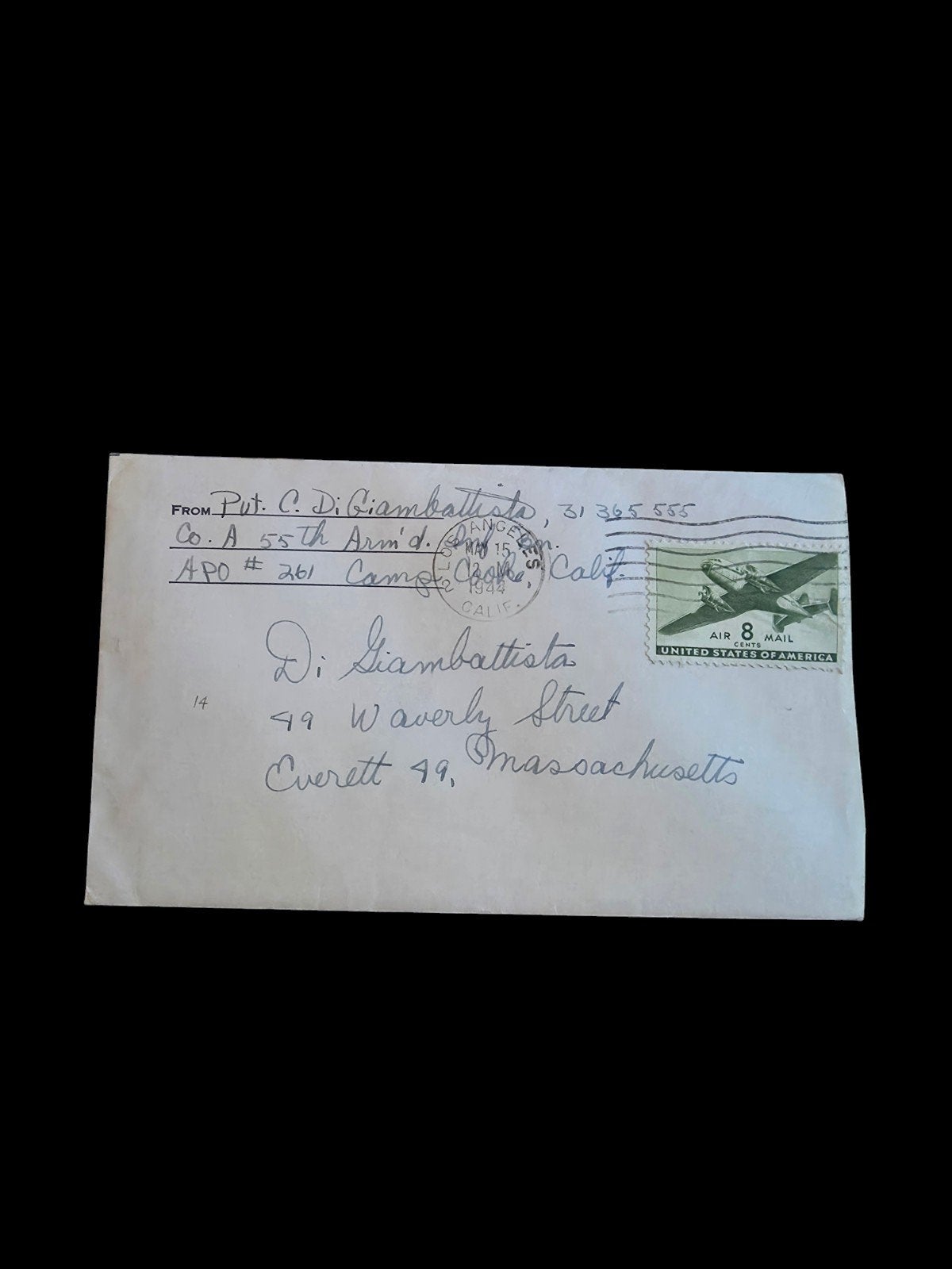 Lettre militaire américaine de la Seconde Guerre mondiale (U, Collections, Enlèvement ou Envoi