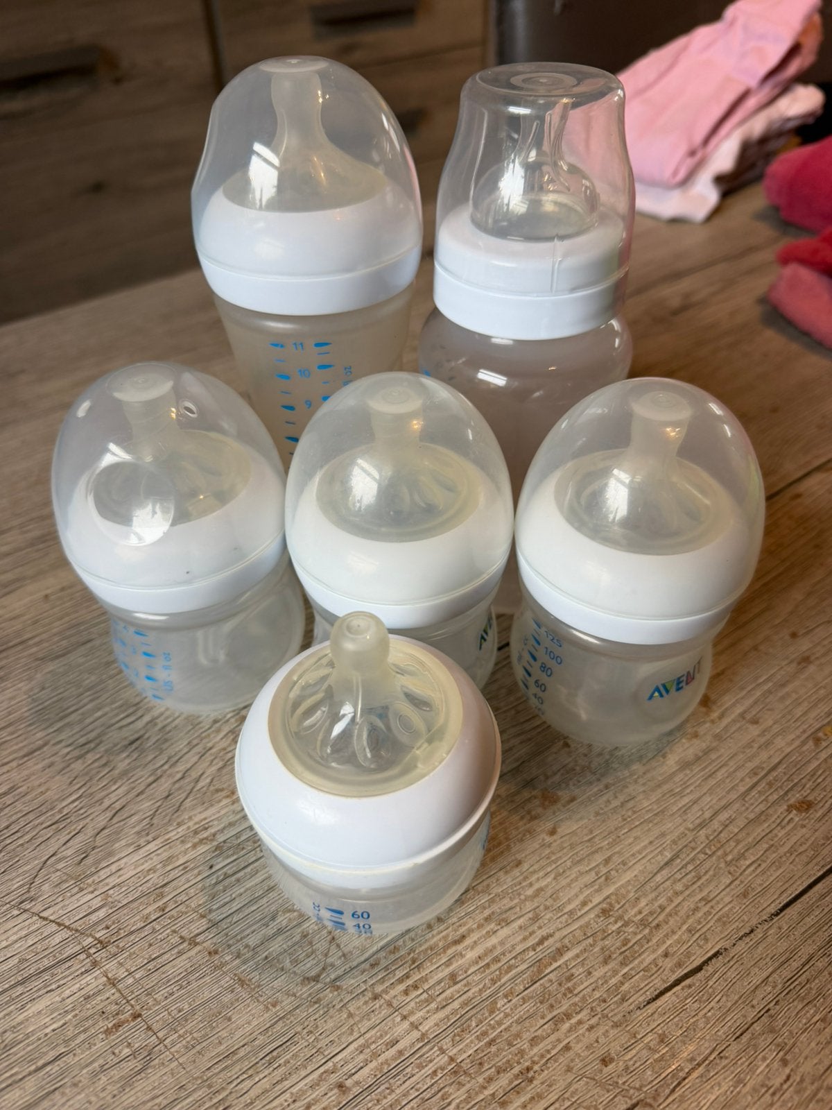 Transparante philips avent flessen set, Kinderen en Baby's, Gebruikt, Babyfles, BPA-vrij, Philips Avent