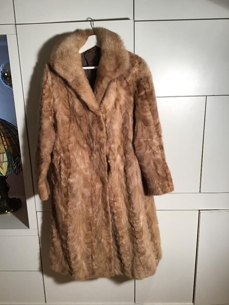 Vintage Bontjas nerts, Beige, Ophalen of Verzenden, Gedragen, ANDERE