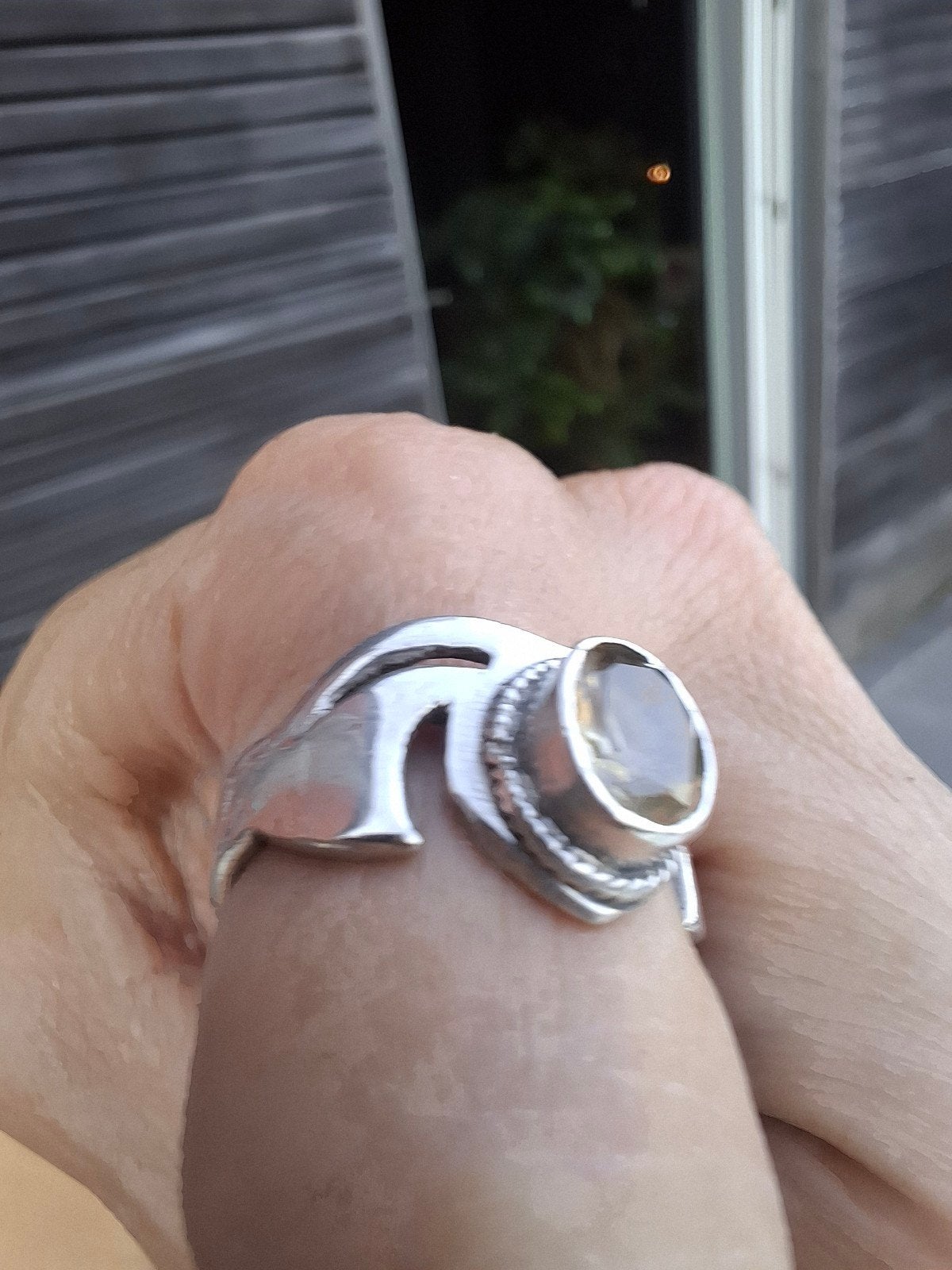 bague argent vintage pierre T57, Enlèvement ou Envoi, Argent, Argent