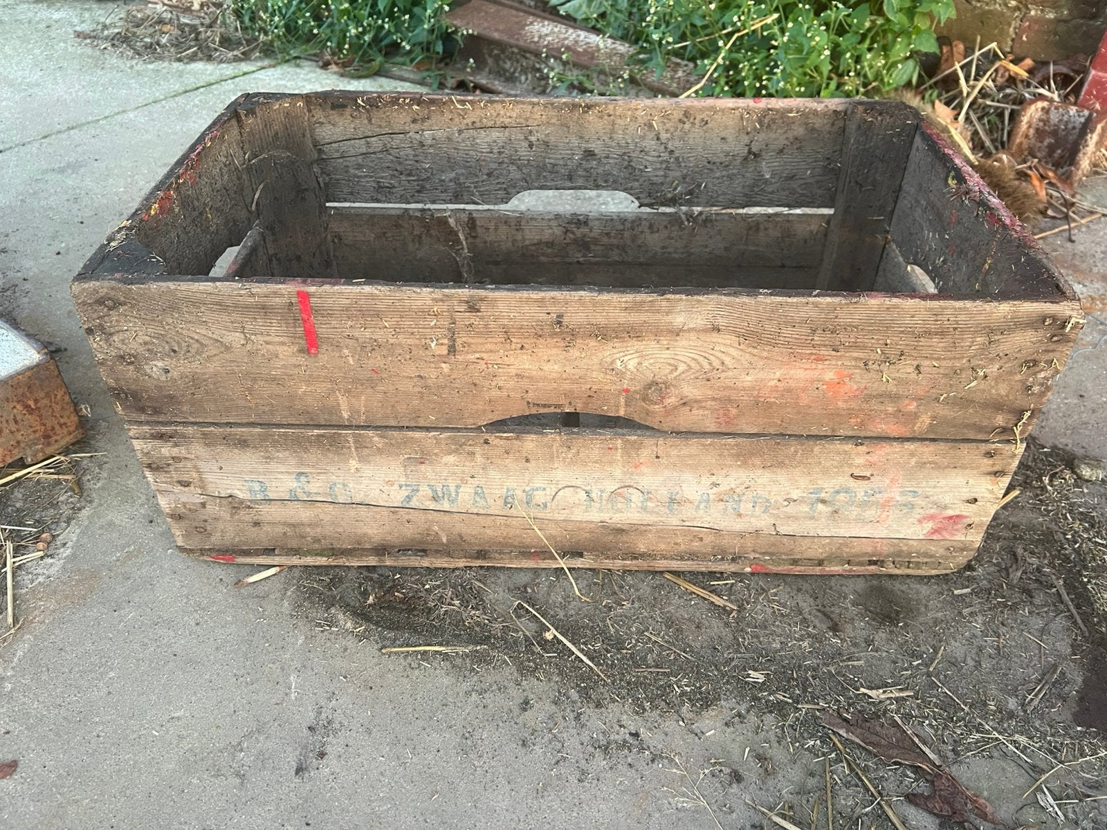 Oude houten bierbak, Ophalen, Gebruikt