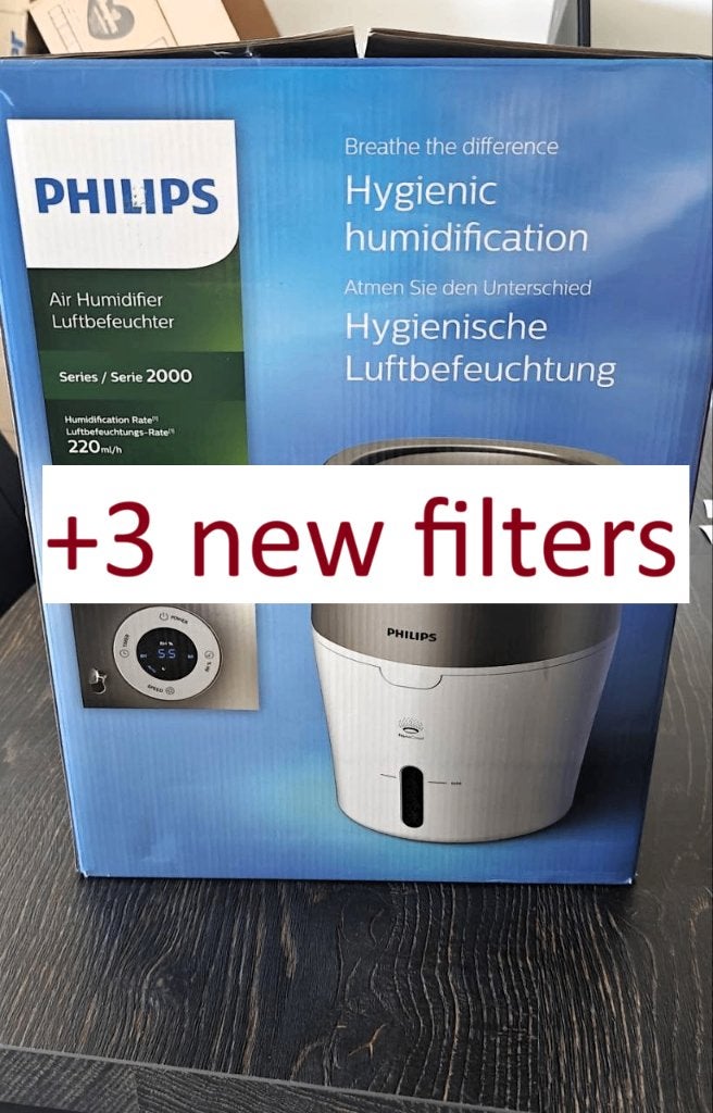 Philips luchtbevochtiger en reiniger + 3 nieuwe filters, Enlèvement ou Envoi, Comme neuf, Humidificateur