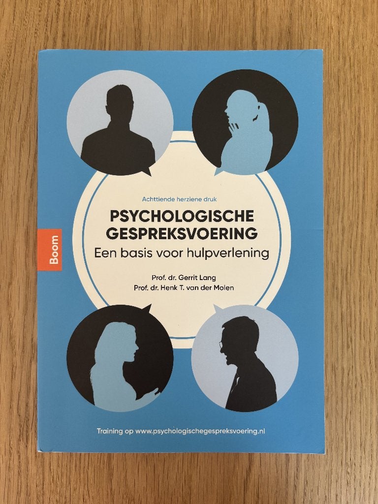 Psychologische gespreksvoering: een basis voor hulpverlening, Enlèvement ou Envoi, Utilisé, Enseignement supérieur, Prof. dr. Gerrit Lang; Prof. dr. Henk T. van der Molen