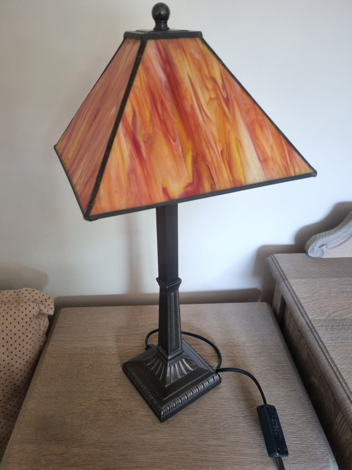 Lamp Tifany stijl, Oranje, Ophalen of Verzenden, Zo goed als nieuw