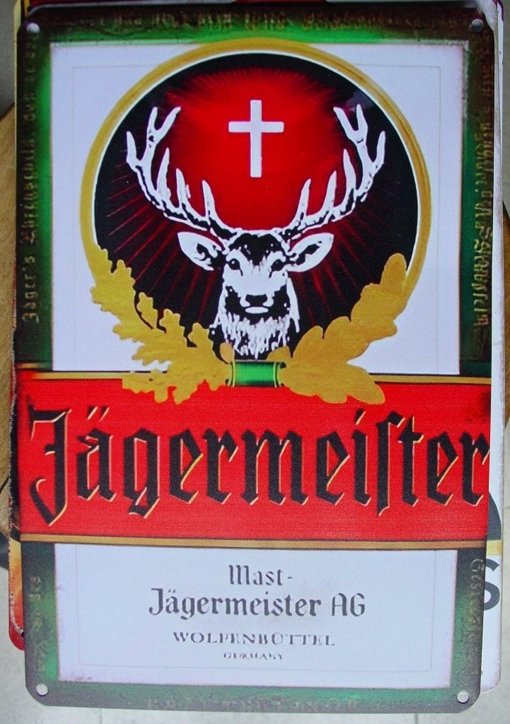 JAGERMEISTER REKLAME -METAAL-, Ophalen of Verzenden
