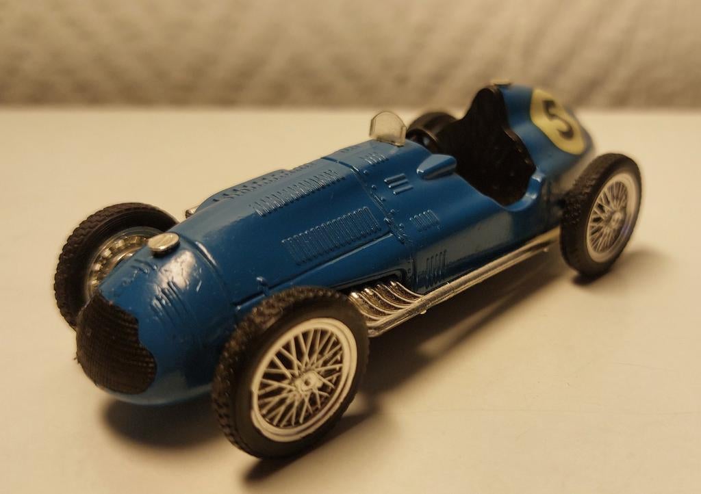 Blauwe F1 racewagen R74 Talbot Lago jaren 50 merk Brumm, Ophalen, Gebruikt, Auto, Overige merken
