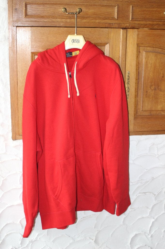Ralph Lauren 2XL rode hoodie met ritssluiting, Ophalen, Ralph Lauren, Nieuw, Overige maten