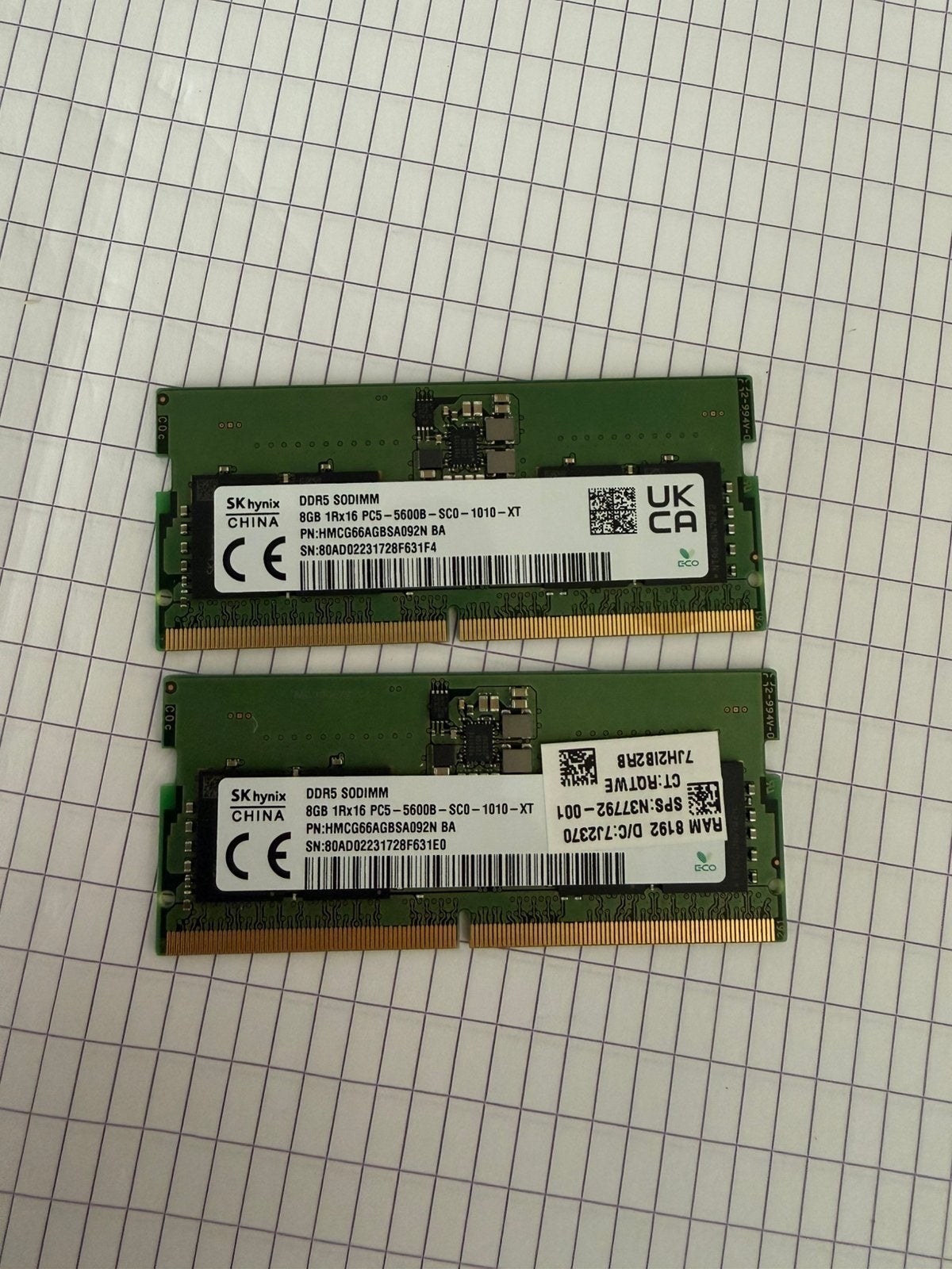 SK hynix 16GB (2x8GB) DDR5 5600MHz SO-DIMM Laptop RAM, Enlèvement ou Envoi, Comme neuf, DDR5, Laptop