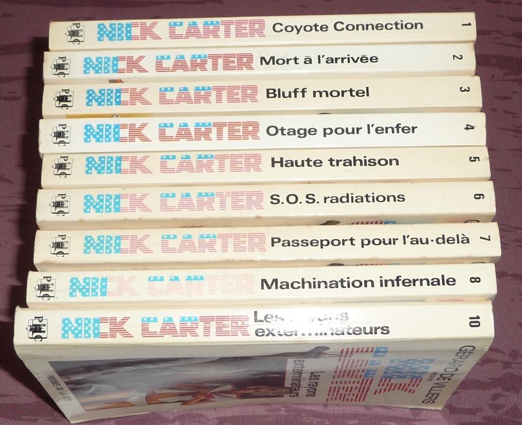 Lot de livres de poche - Nick Carter - 9 tomes, Ophalen of Verzenden, Gelezen
