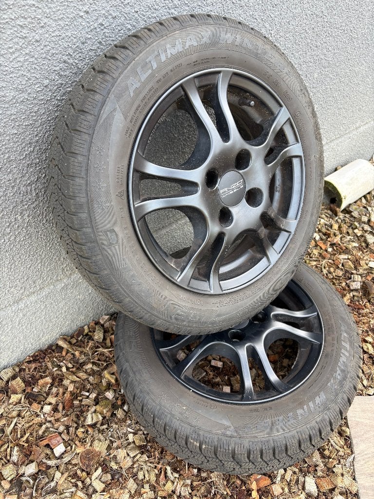 4  winterbanden 165/65 R14 op lichtmetalen velgen, Auto-onderdelen, Ophalen, Gebruikt, Banden en Velgen, Winterbanden
