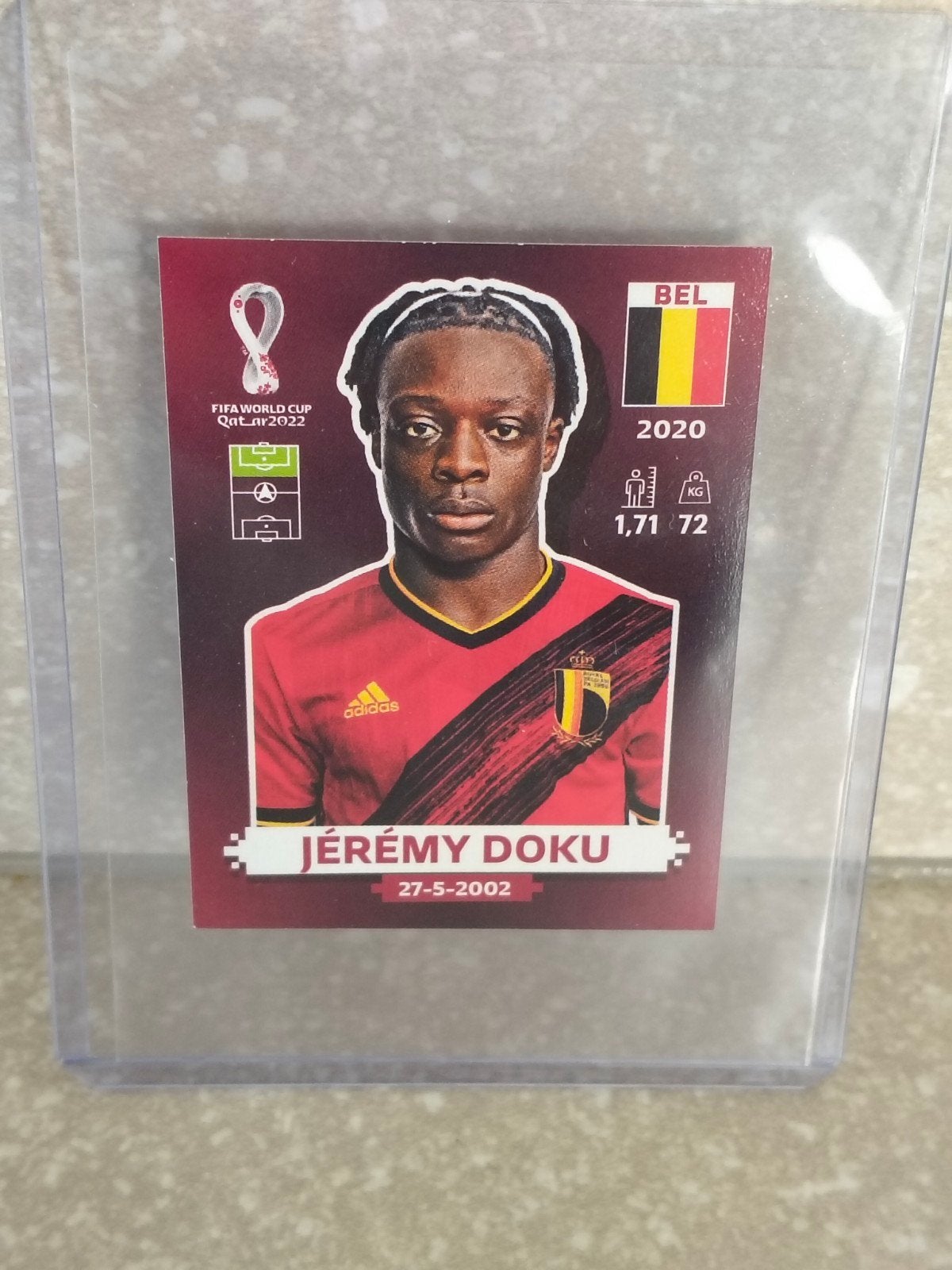 Jeremy Doku Panini sticker Oryx edition Qatar, Ophalen of Verzenden, Sticker