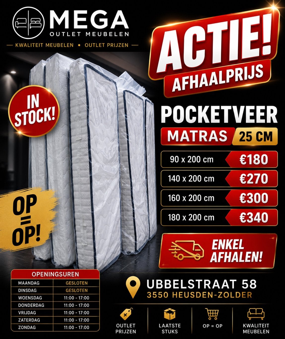 PROMO MATRASSEN, Ophalen, Zo goed als nieuw, 200 cm