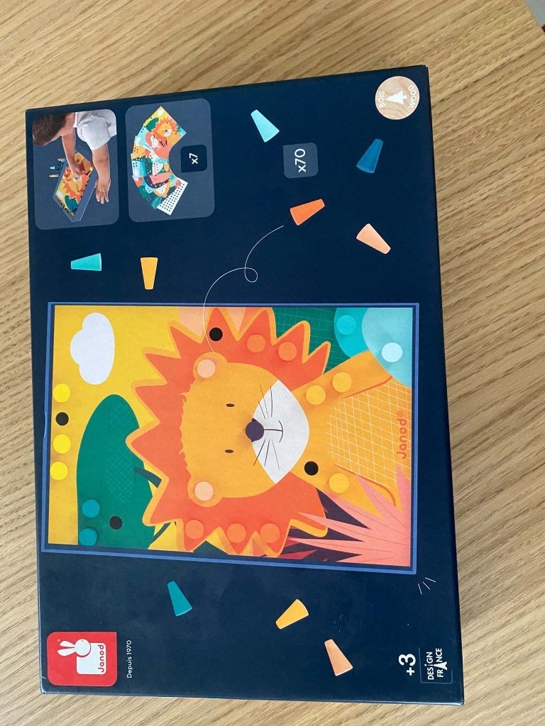 Janod houten mozaïekspel dieren – Educatief speelgoed – 3+, Kinderen en Baby's, Ophalen, Zo goed als nieuw, Overige typen