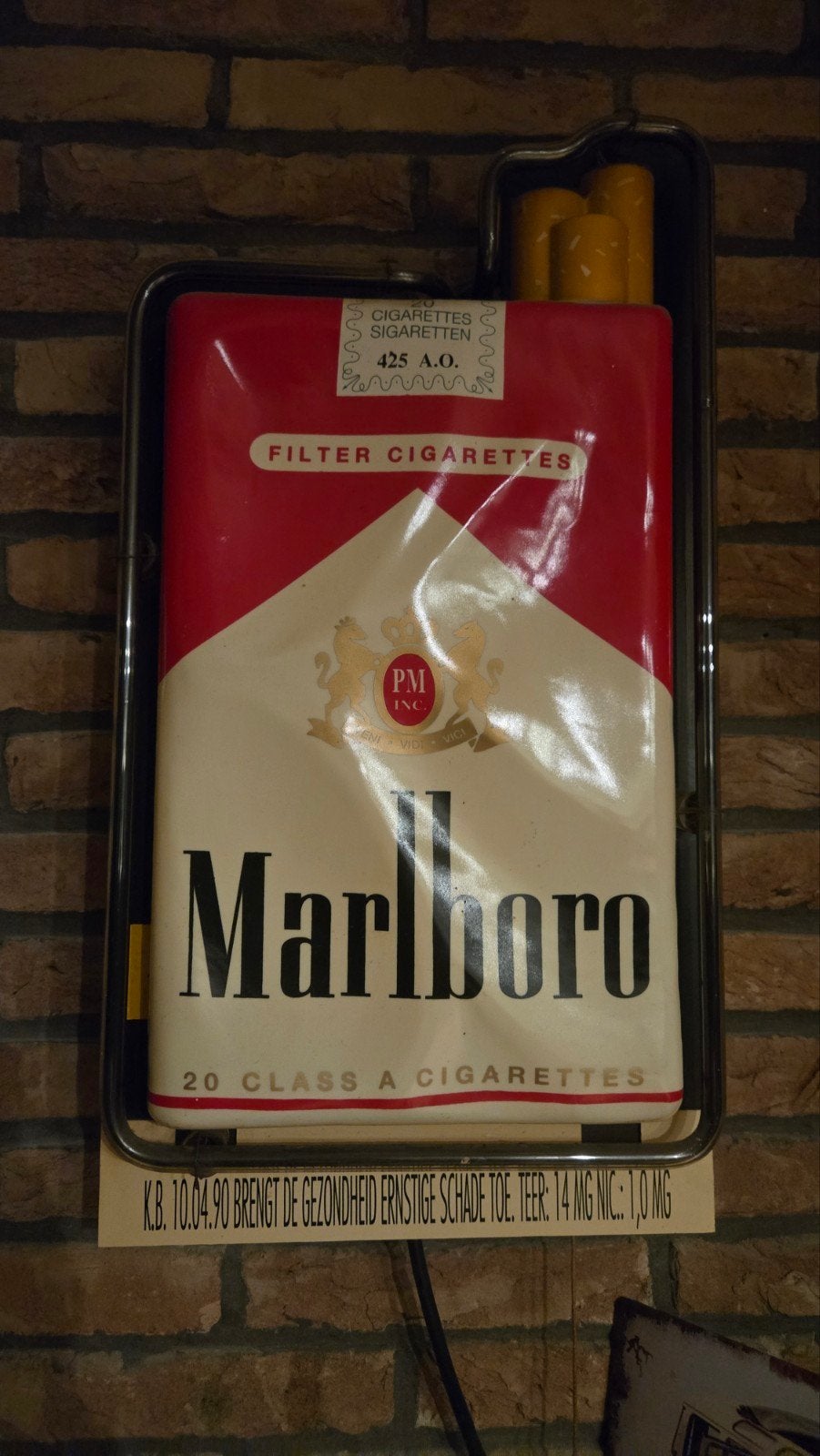 Marlboro neon Originele Vintage, Collections, Enlèvement ou Envoi, Utilisé, Table lumineuse ou lampe (néon)