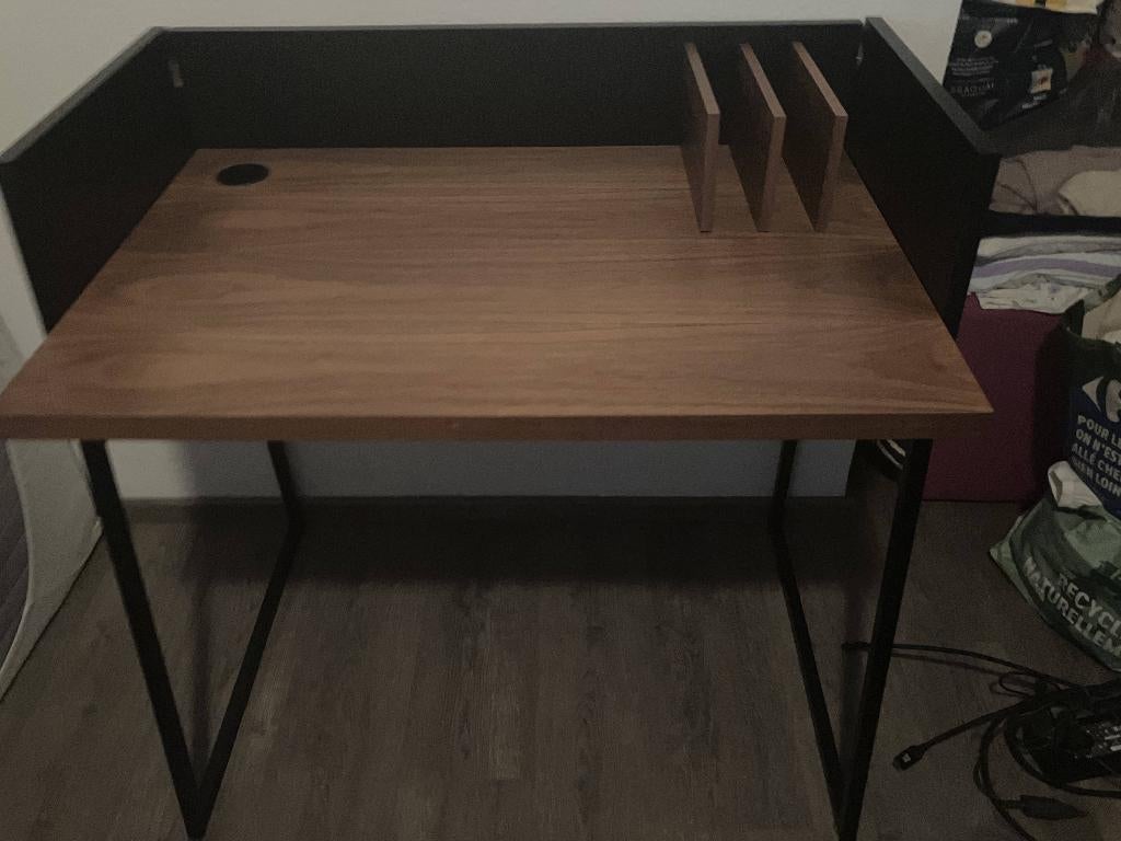 Bureautafeltje, Maison & Meubles, Bureaux, 86 cm, Comme neuf, Brun, Démontable