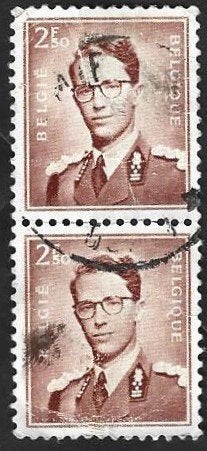 2 Postzegels  België 1970 Koning Boudewijn, Oblitéré, Enlèvement ou Envoi, Affranchi, Timbre-poste