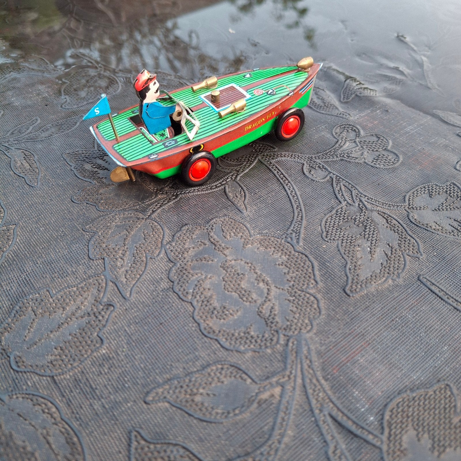 klein schattig metalen bootje, Antiek en Kunst, Ophalen of Verzenden