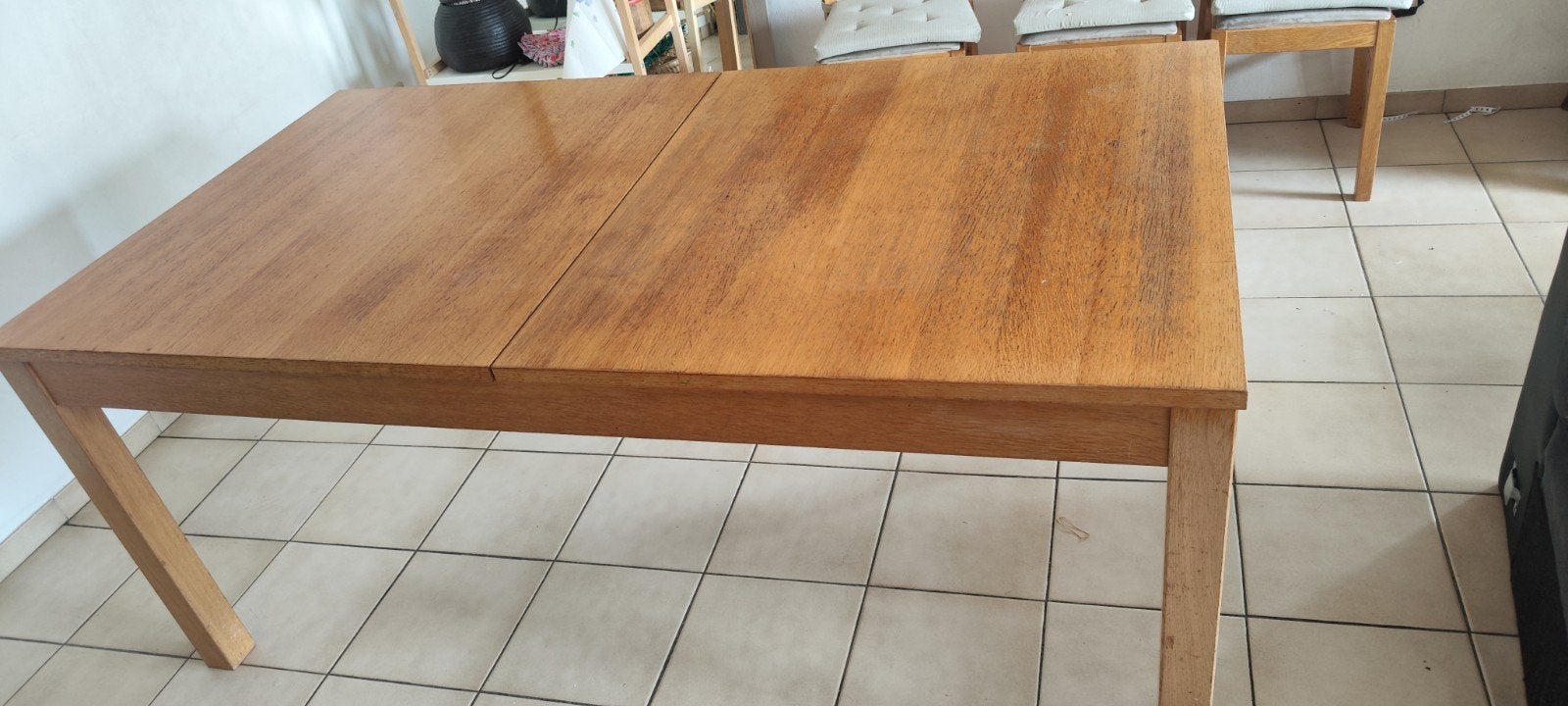 table en bois massif avec rallonge, Enlèvement, Chêne