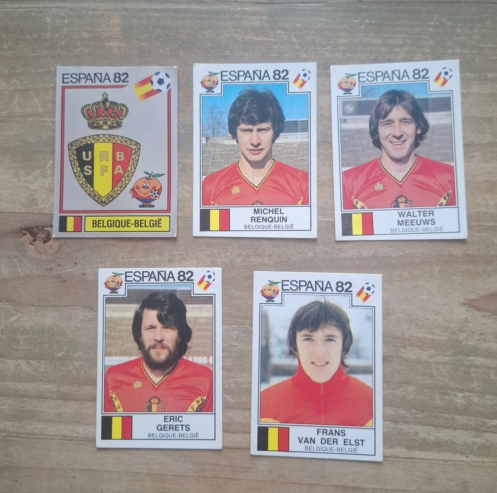 panini 5 images belgium espana 82 football 1982 stickers, Enlèvement ou Envoi
