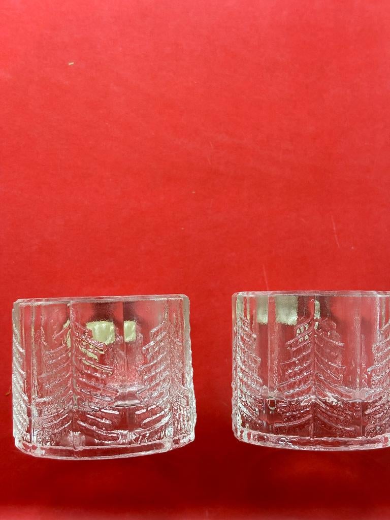 2 verres en cristal moulé à la main, idéal pour bougies, Antiquités & Art, Enlèvement ou Envoi