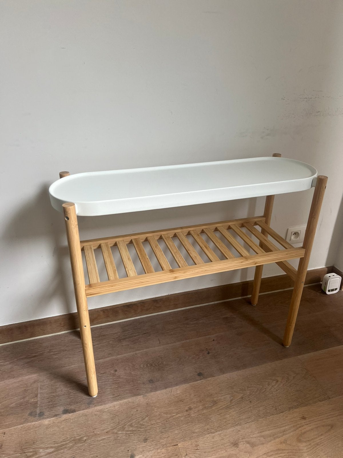 Tafeltje Ikea, Ophalen, 50 tot 100 cm, Zo goed als nieuw, Eikenhout