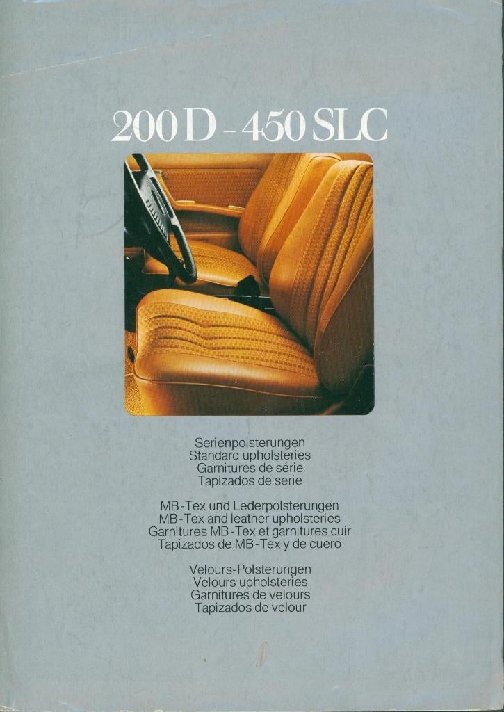 Brochure Mercedes Benz 200D-450 SLC interieur, Ophalen of Verzenden, Gelezen, Mercedes