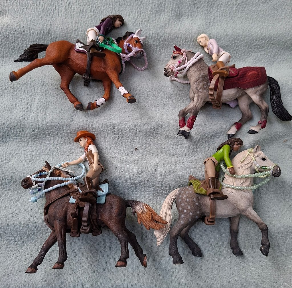 Chevaux Schleich avec cavalières, Enlèvement ou Envoi, Comme neuf