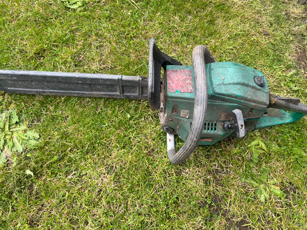 2 kettingzagen, Tuin en Terras, Ophalen, Gebruikt