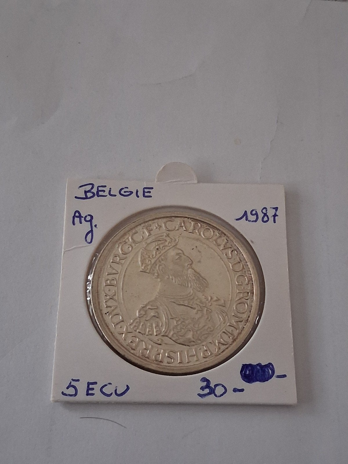 Belgique 5 ECU 1987 AG, Timbres & Monnaies, Enlèvement ou Envoi
