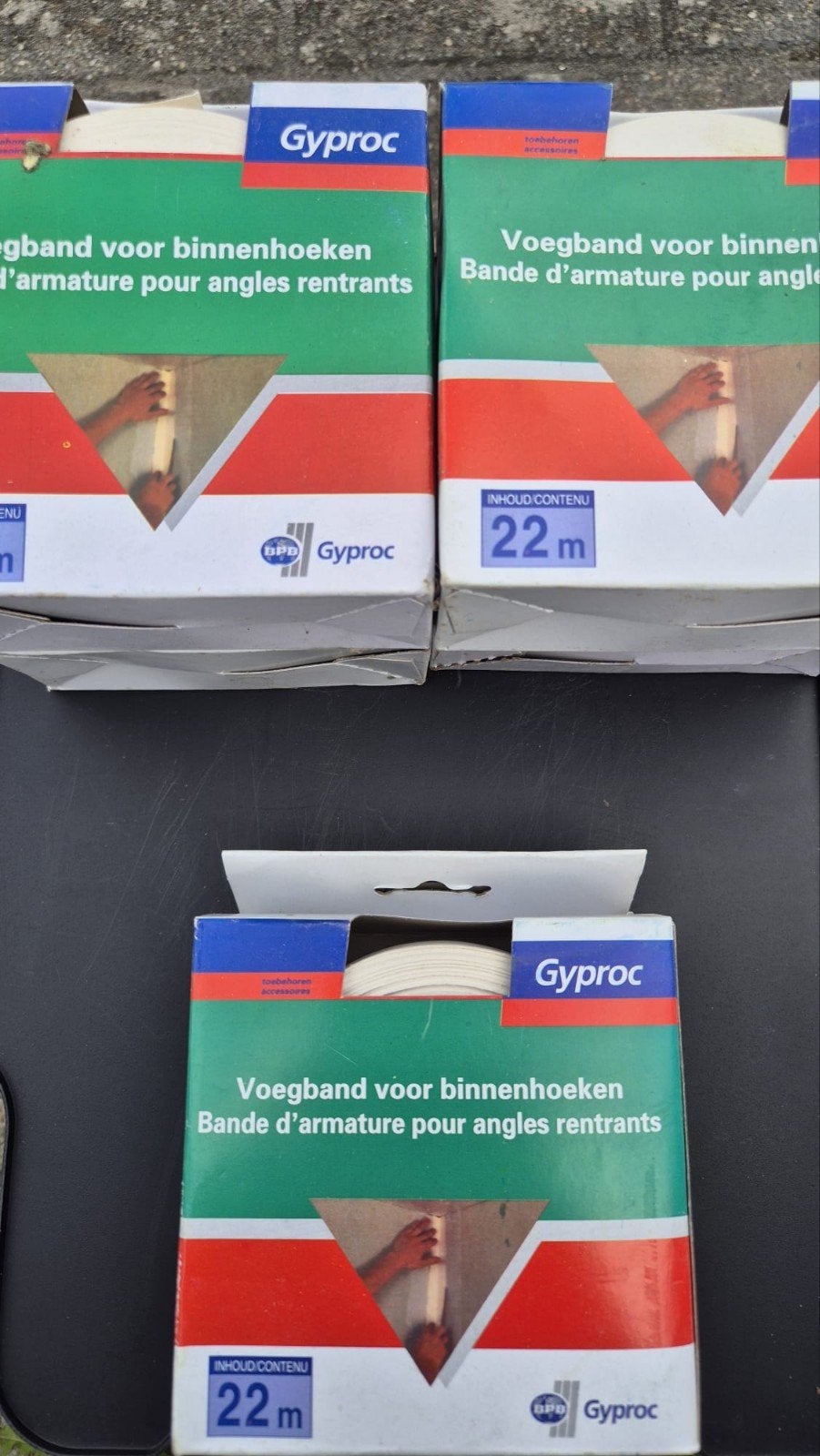 Gyproc voegband binnenhoeken, Ophalen