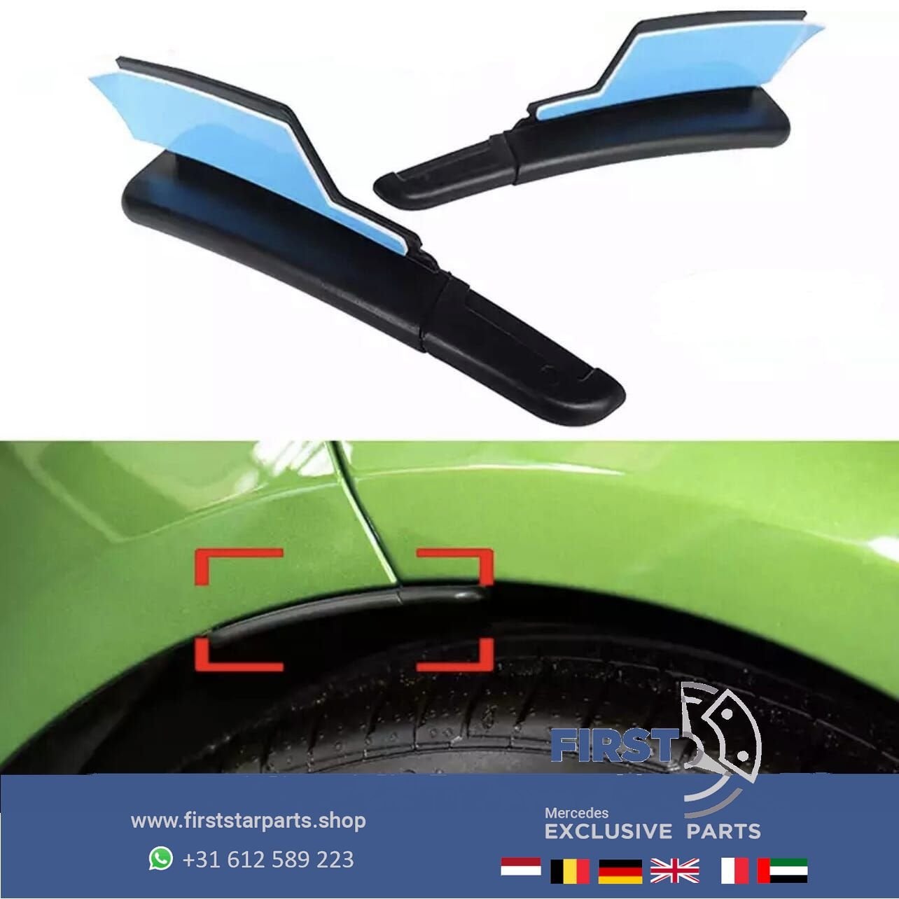 AMG WIELKAST AERO SPLITTER SET ACHTERSCHERM SPOILER L/R Merc, Gebruikt, Ophalen of Verzenden, Achter, -