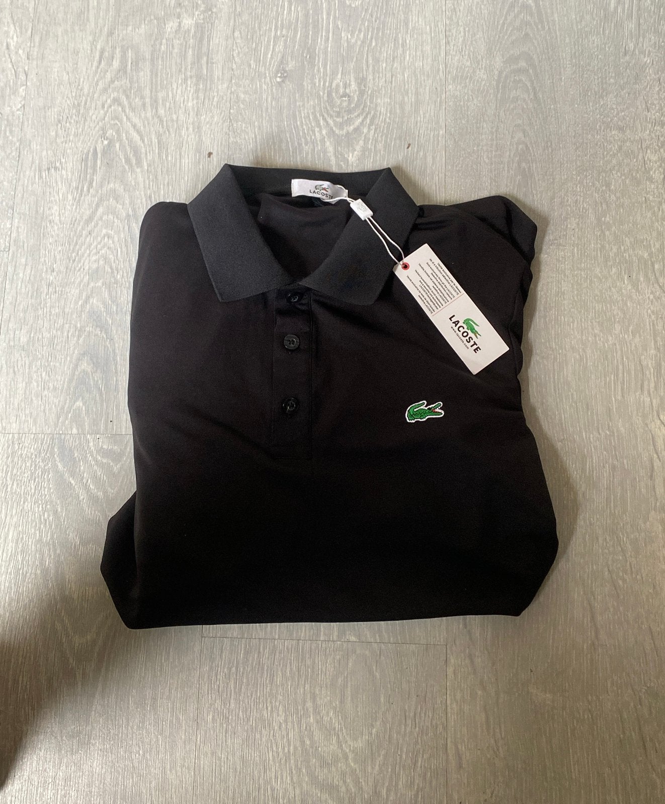 Polo Lacoste Noir Authentique Exclusif – Taille L, Enlèvement ou Envoi, Neuf, Taille 52/54 (L), Noir