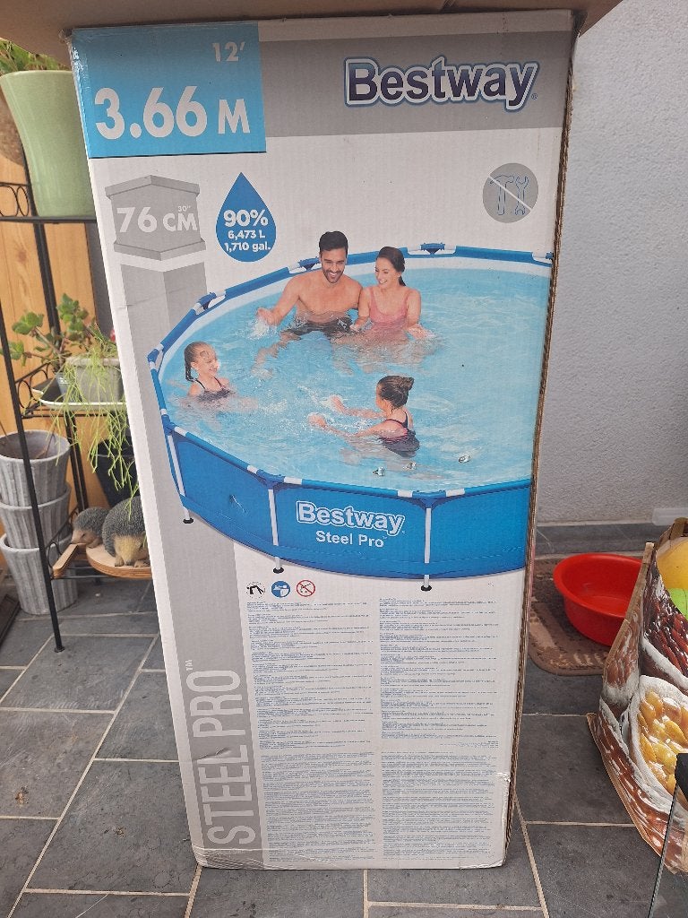Zwembad - bestway steel pro 6000 liter, Ophalen, Gebruikt, Minder dan 80 cm, Rond
