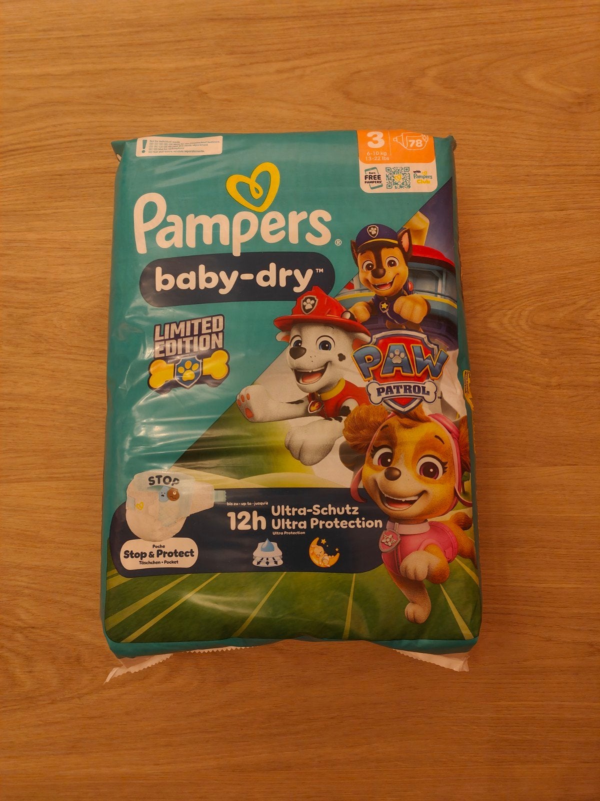 pampers baby dry maat 3 paw patrol, Kinderen en Baby's, Ophalen of Verzenden