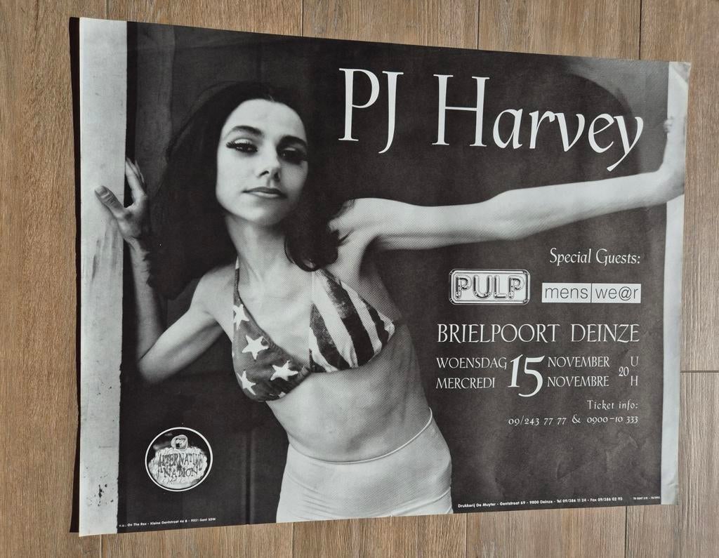 Concert poster Pj Harvey + Pulp zeer zeldzaam!, Ophalen of Verzenden
